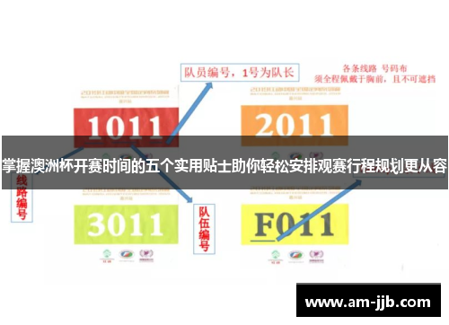 掌握澳洲杯开赛时间的五个实用贴士助你轻松安排观赛行程规划更从容